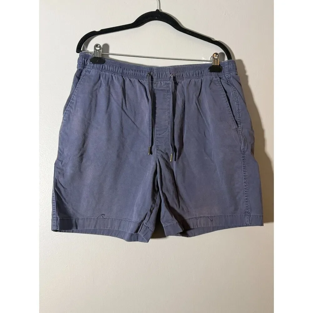 Gap Shorts Mens L Blue Elastic Waist Drawstring Casual Chino Summer Beach